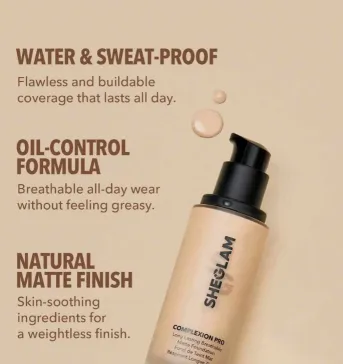 Sheglam Complexion Pro Long Lasting Breathable Matte Foundation Sand 30ml